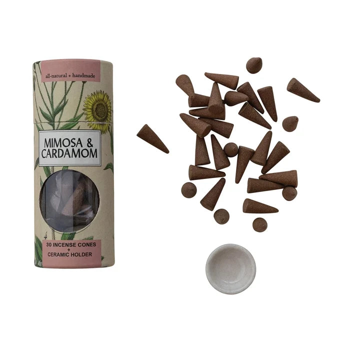 All Natural Incense Cones with Holder