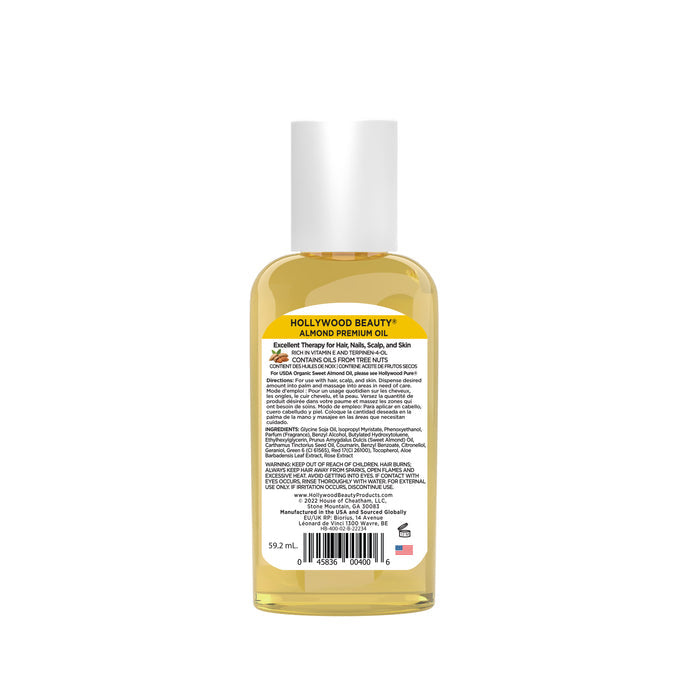 Almond Premium Oil for Hair, Scalp, Skin, and Nails - 2 fl oz