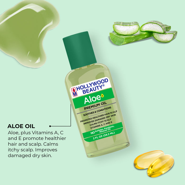 Aloe Premium Oil for Hair, Scalp, Skin, and Nails - 2 fl oz