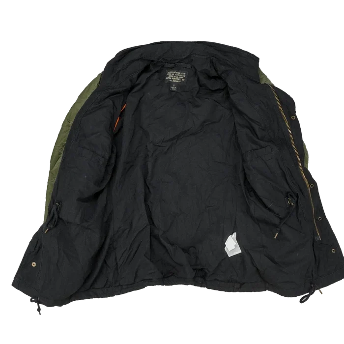 Alpha Industries Women's Fusion Black and Olive Field Jacket - Small - Army & Outdoors - Field Jackets