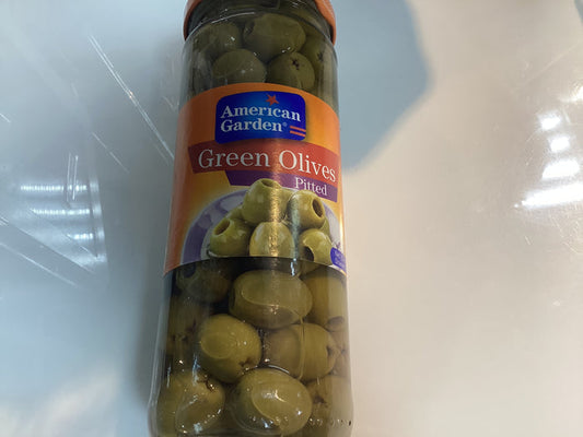 American garden Green Olives Pitted 450g