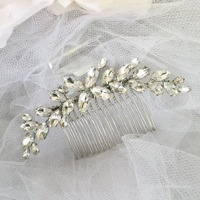 Wedding Hair Accessories - Silver Austrian Crystal Bridal Hair Comb