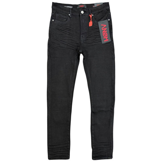 ANOM "360" Jet Black Skinny Denim Jeans