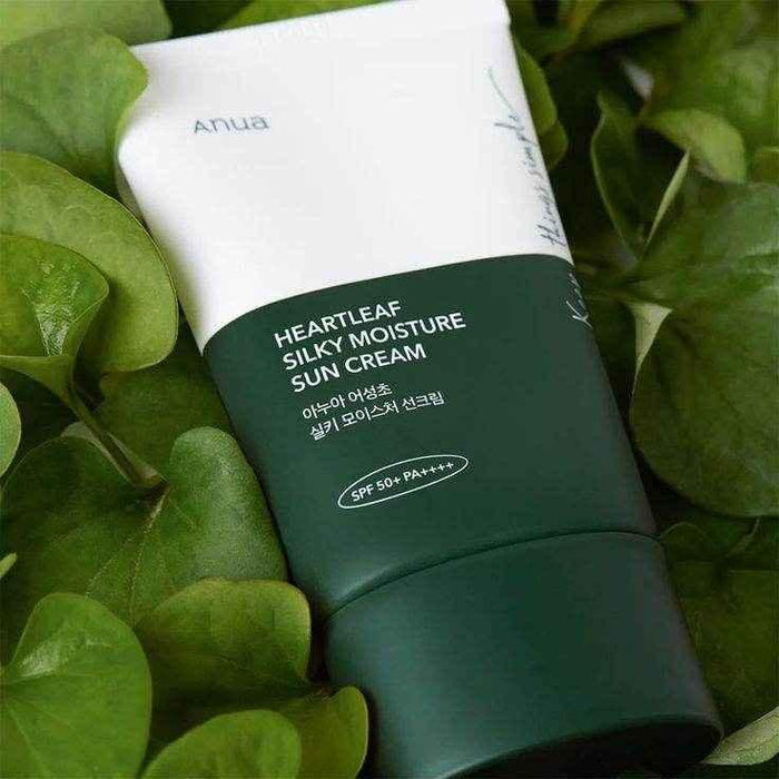 Anua Heartleaf Silky Moisture Sun Cream SPF50+ - SPF Moisturizing Sunscreen - Anua -- United Arab Emirates -- Pinky Cosmetics