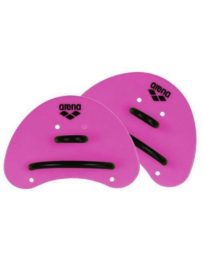 Arena Elite Finger Paddles in pink with black straps