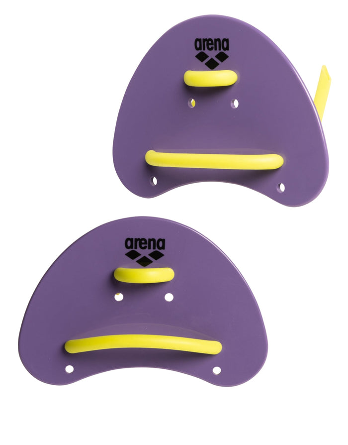 Arena Elite Finger Paddles purple with yellow accents training aid