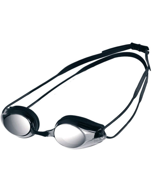 Silver Arena Tracks mirrored lens swim goggles with low profile design