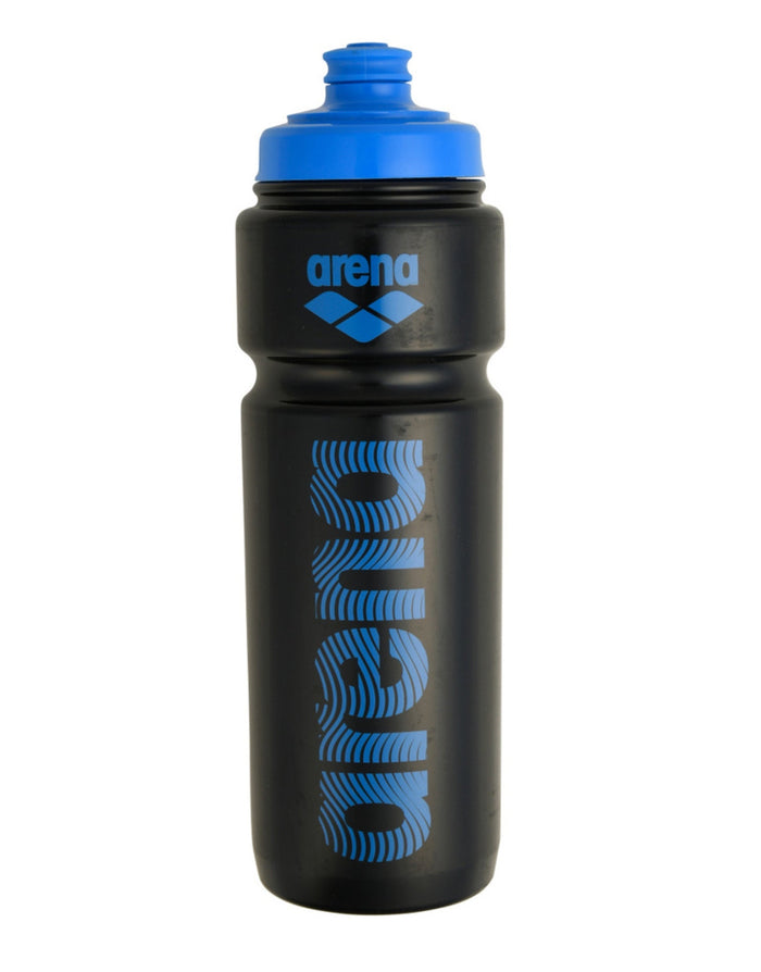 Arena Water Bottle 750ml in blue black wave design, food-safe LDPE