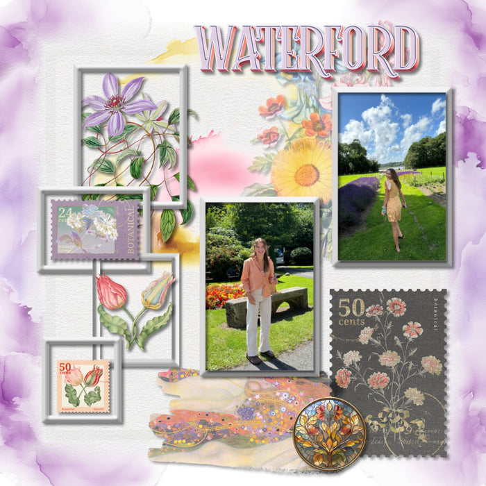 Accent your pages with these stylish Art Nouveau embellishments, journaling cards, frames, and alpha set by Lucky Girl Creative digital art inspired by the style of art and architecture that flourished between 1890 and 1910. With muted colors inspired by plants, flowers, and the female form, this vintage collection will add style to your vintage, genealogy, and family heritage pages. Great for garden and spring pages, too! Embellishments include angel, peacock, butterfly, moth, woman, man.