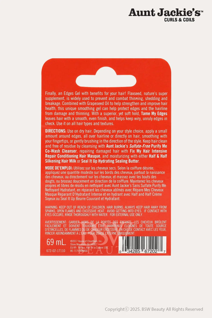 AUNT JACKIES TAME MY EDGES SMOOTHING GEL 2.5oz - BSW BEAUTY CANADA