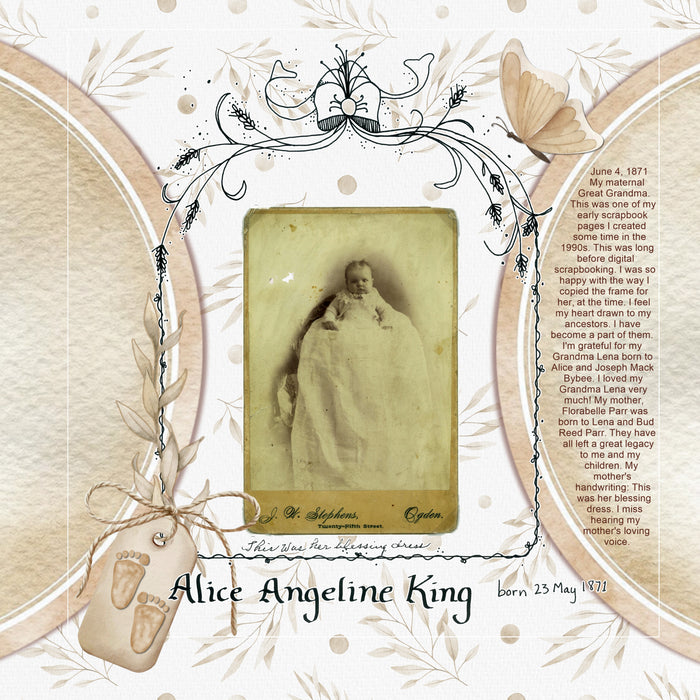 Capture the special moments of your baby boy or baby girl with this neutral and versatile baby digital scrapbooking kit by Lucky Girl Creative digital art that adds a touch of watercolor to your page. Add these beautiful embellishments, pretty patterned papers, and clusters to recall your newborn baby memories, create unique baby announcements, and baby shower gifts. Great for newborn baby pages and Baby's 1st Year albums, too!! Embellishments include butterfly, snail, bunny, rabbit, deer, dog, Greyhound.