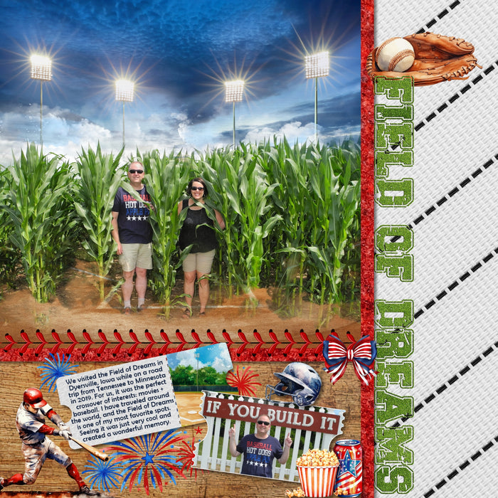 Play ball! Take me out to the ballgame with this fun, watercolor bundle filled with baseball embellishments, papers, photo masks, and baseball stitches by Lucky Girl Creative digital art for digital scrapbooking. Great for everything from little league to major league! Embellishments include American flag, banner, bunting, baseball, bench, collector case, chain link fence, blackboard, chalkboard, player, athlete, child, man, baseball cap, uniform, jersey, pants, sock, dirt, dust, drone, base, baseball