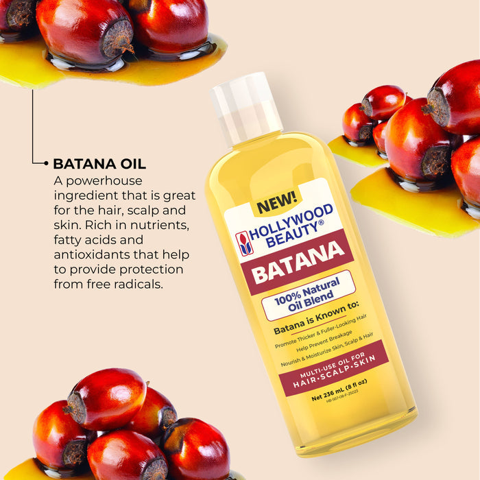 Batana 100% Natural Oil Blend for Hair, Scalp, Skin, and Nails - 8 fl oz