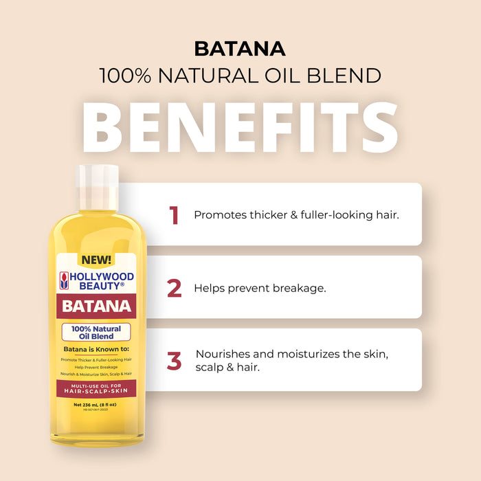 Batana 100% Natural Oil Blend for Hair, Scalp, Skin, and Nails - 8 fl oz