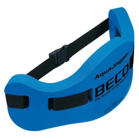 Beco aqua jogging belt with blue water resistance and black straps for deep water running