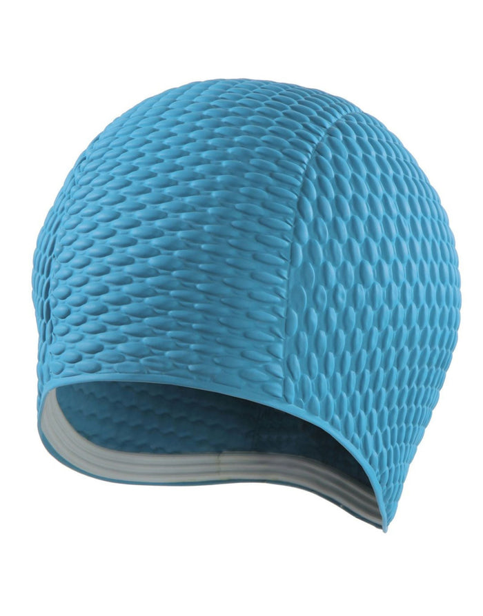 BECO Latex Bubble Cap with blue textured exterior and smooth lining