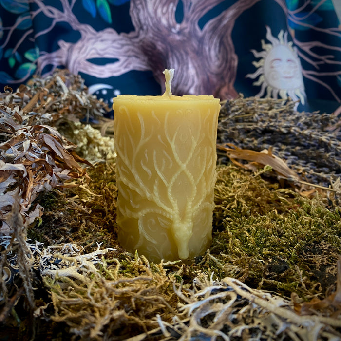 Beeswax Stag Shaped Pillar Candle