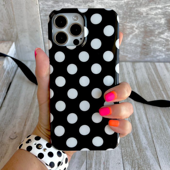 Black Polka Dot Phone Case For iPhone