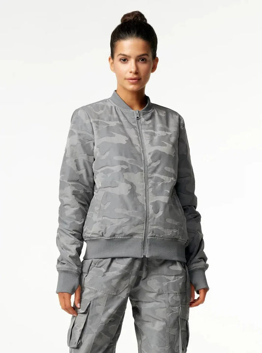 Blanc Noir Camo Reversible Bomber - Taryn x Philip Boutique