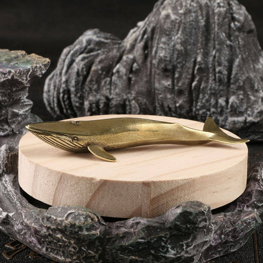 Blue Whale Brass Figurine
