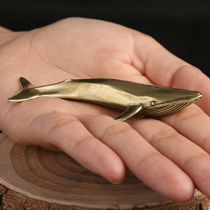 Blue Whale Brass Figurine