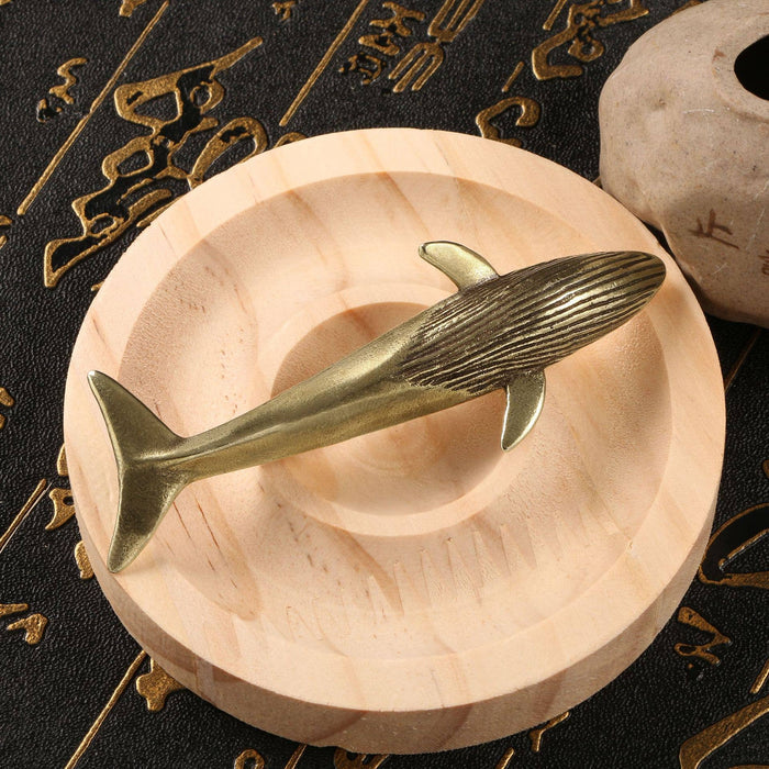 Blue Whale Brass Figurine