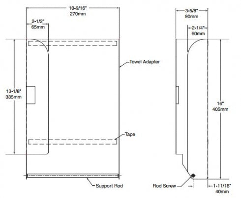 BOBRICK TowelMate B3944-130 Accessory for Towel Dispensers