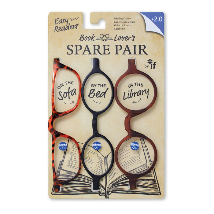 Book Lover's Spare Pair Reading Glasses Set of 3