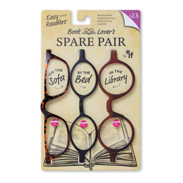 Book Lover's Spare Pair Reading Glasses Set of 3