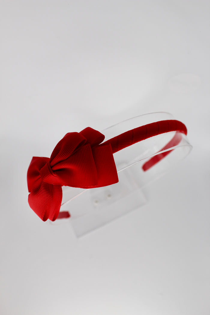 Bow School Hairband - Red