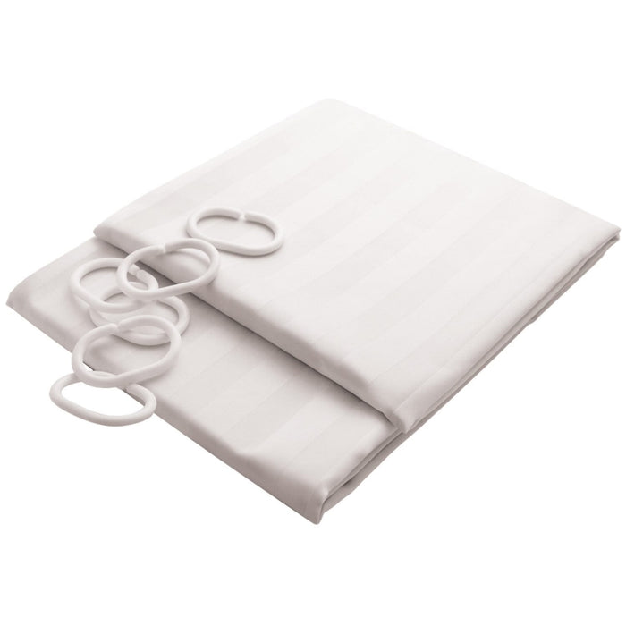 Bradley 9537-W Shower Curtain with Hooks