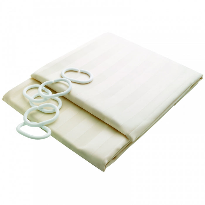 Bradley 9537-W Shower Curtain with Hooks