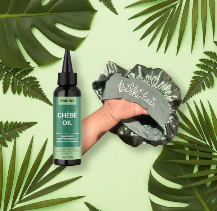 Briski Hair Night Care: Oil + Bonnet Duo
