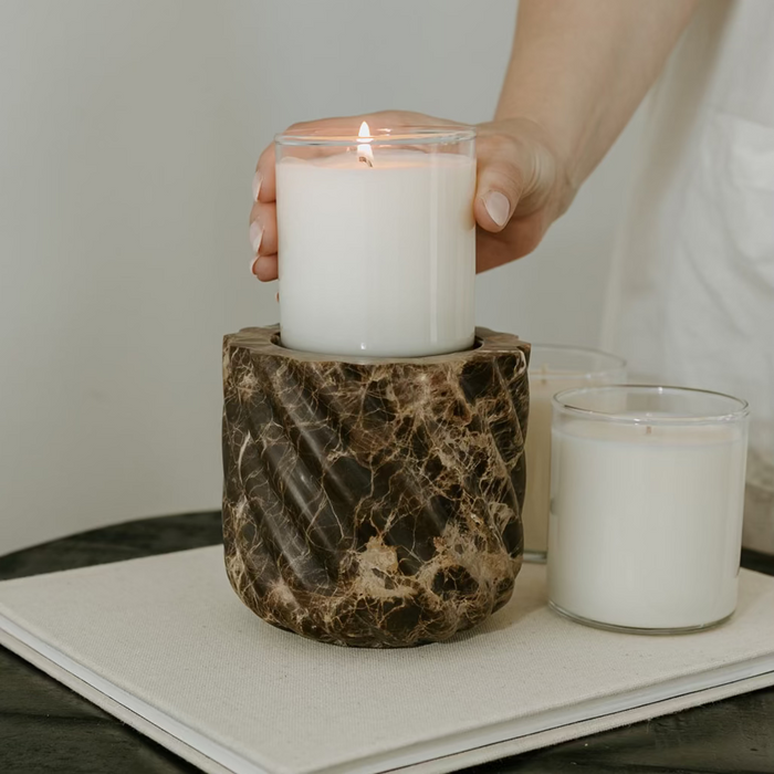 Brown Emperador Marble Roped Vessel - Magnolia Lane co. Home + Garden + Gift