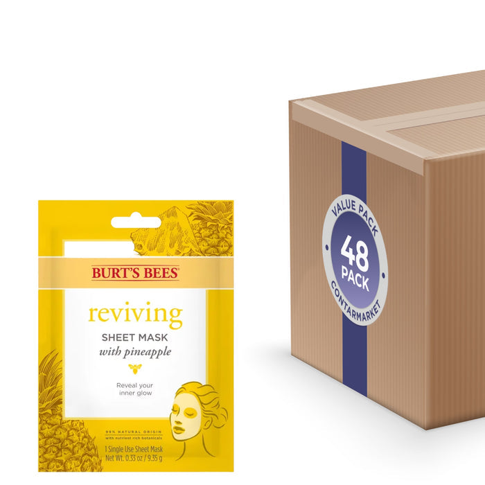 Burt’s Bees Reviving Sheet Mask – Single Use – 48 Pack