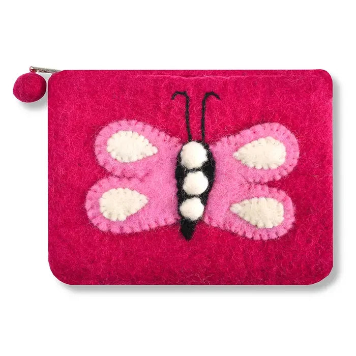 Butterfly Coin Purse Felted Butterfly Design Coin Purse