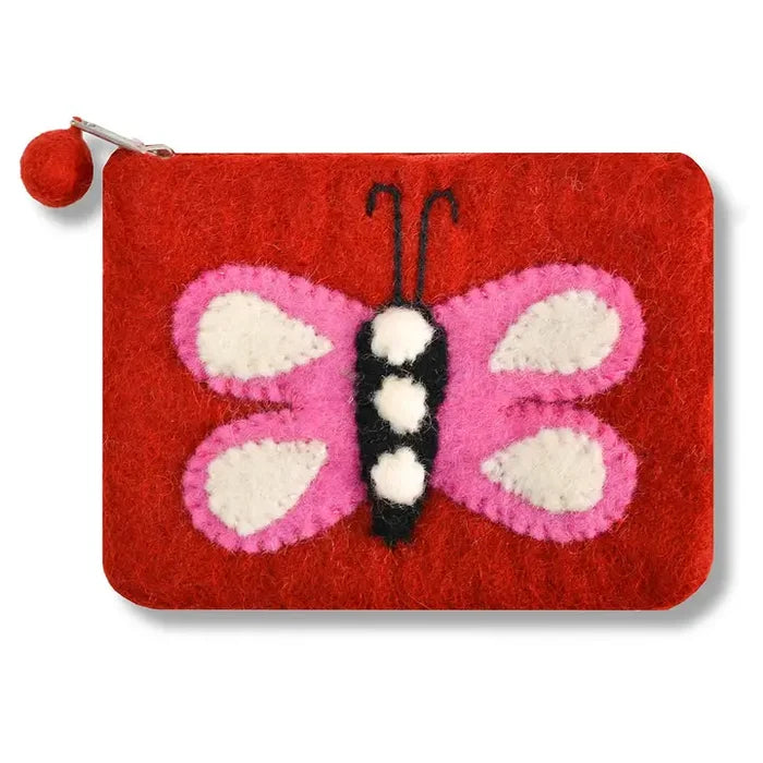 Butterfly Coin Purse Felted Butterfly Design Coin Purse