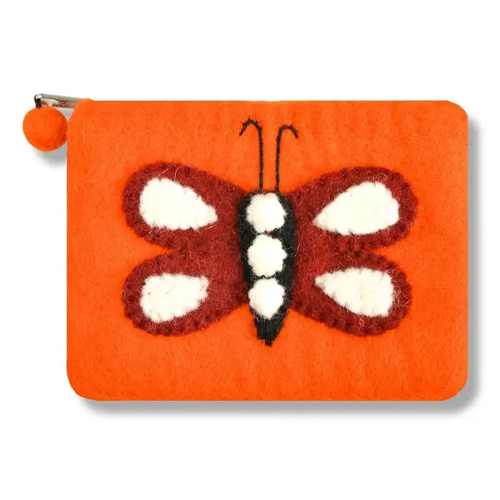 Butterfly Coin Purse Felted Butterfly Design Coin Purse