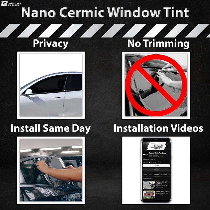 Fits Toyota Corolla 2014 - 2019 Premium Nano Ceramic Precut Window Tint Film Kit Front Rear Windows Windshield - Bogar Tech Designs