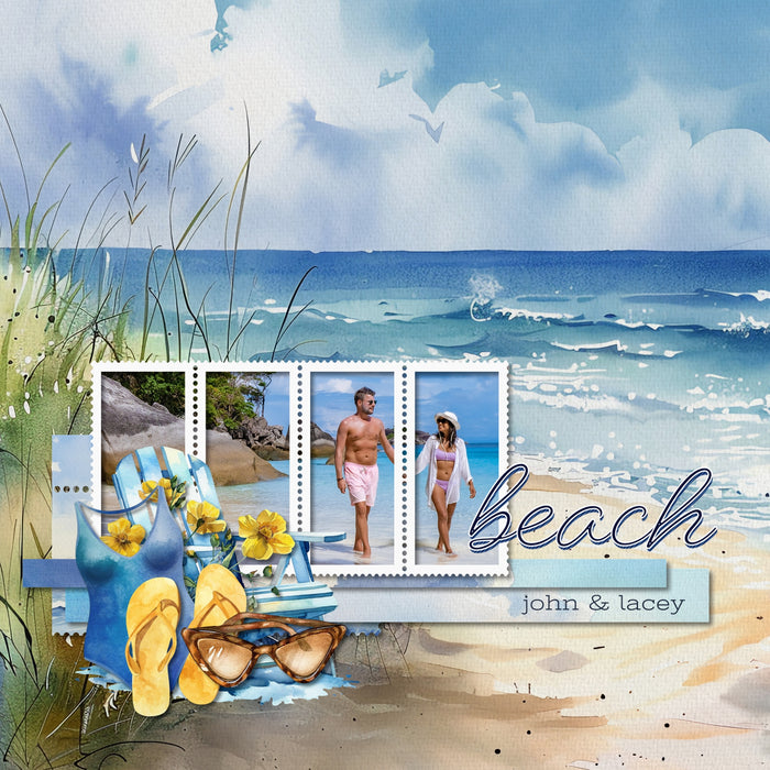Cape Cod Islands Watercolor Digital Scrapbook Bundle