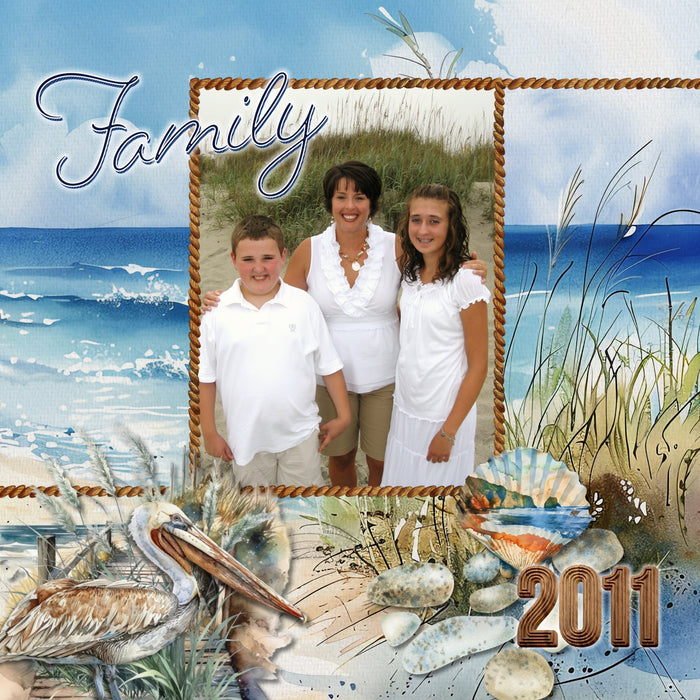 Cape Cod Islands Watercolor Digital Scrapbook Bundle