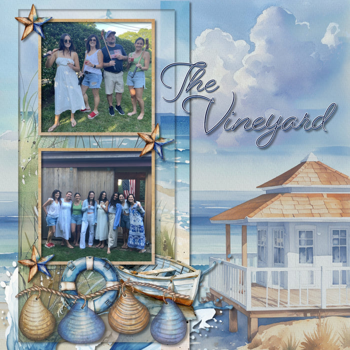 Cape Cod Islands Watercolor Digital Scrapbook Bundle