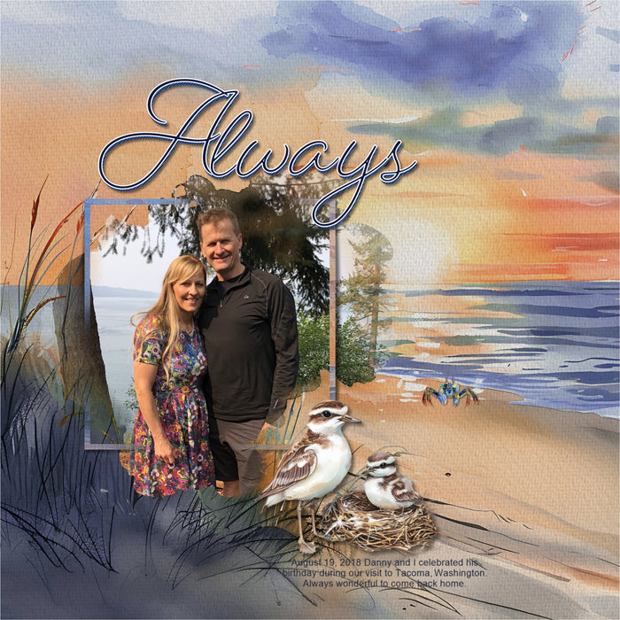 Cape Cod Islands Watercolor Elements Digital Scrapbook Kit
