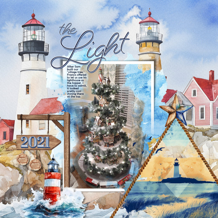 Cape Cod Islands Watercolor Papers Digital Scrapbook Kit