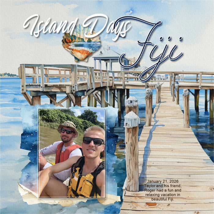 Cape Cod Islands Watercolor Papers Digital Scrapbook Kit