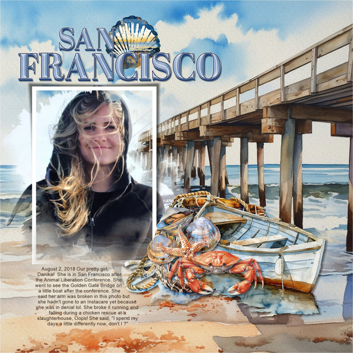 Add these beautiful watercolor nautical embellishments, papers, cluster embellishments, stamps, and alpha set by Lucky Girl Creative digital art to all your digital scrapbooking pages. Great for Cape Cod, coastal Maine, New England, Rhode Island, Outer Banks, North Carolina, Massachusetts South Coast pages, Nantucket, Martha's Vineyard, and other beach and seaside locations. From whale watching and biking the coastal Cape Cod Rail Trail to historical museums and ocean dining, this collection has it all.