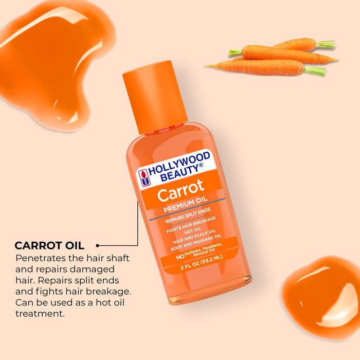 Carrot Premium Oil for Hair, Scalp, Skin, and Nails - 2 fl oz