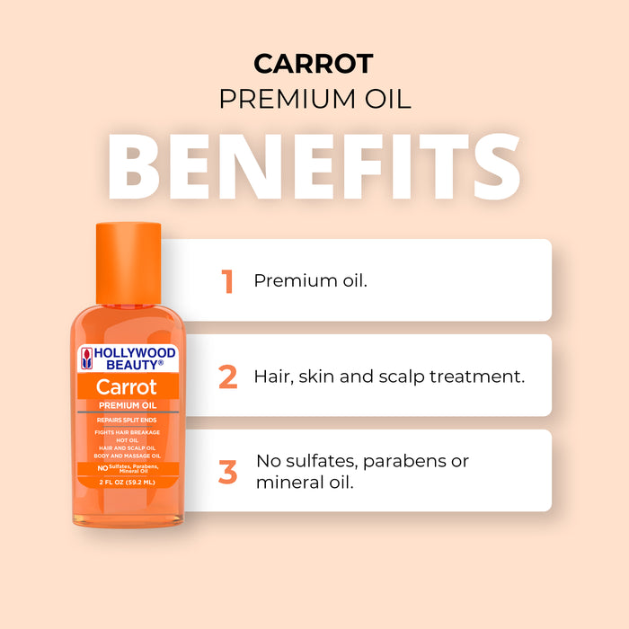 Carrot Premium Oil for Hair, Scalp, Skin, and Nails - 2 fl oz