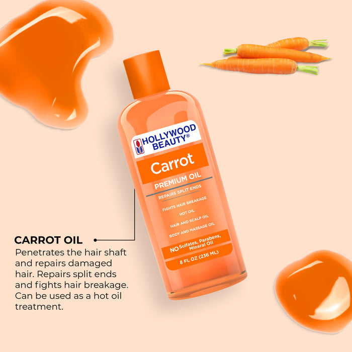 Carrot Premium Oil for Hair, Scalp, Skin, and Nails - 8 fl oz