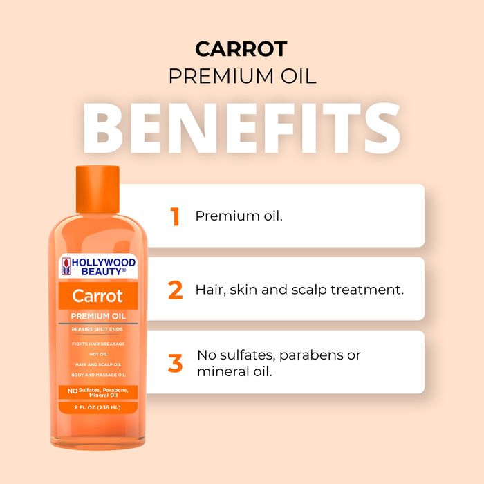 Carrot Premium Oil for Hair, Scalp, Skin, and Nails - 8 fl oz